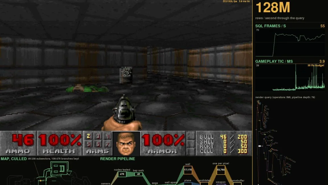 Doom запустился через SQL-запросы — 89 выражений и до 60 FPS на Ryzen 7